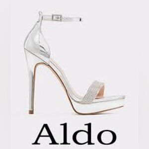 Aldo Metallic Silver Strappy Heels